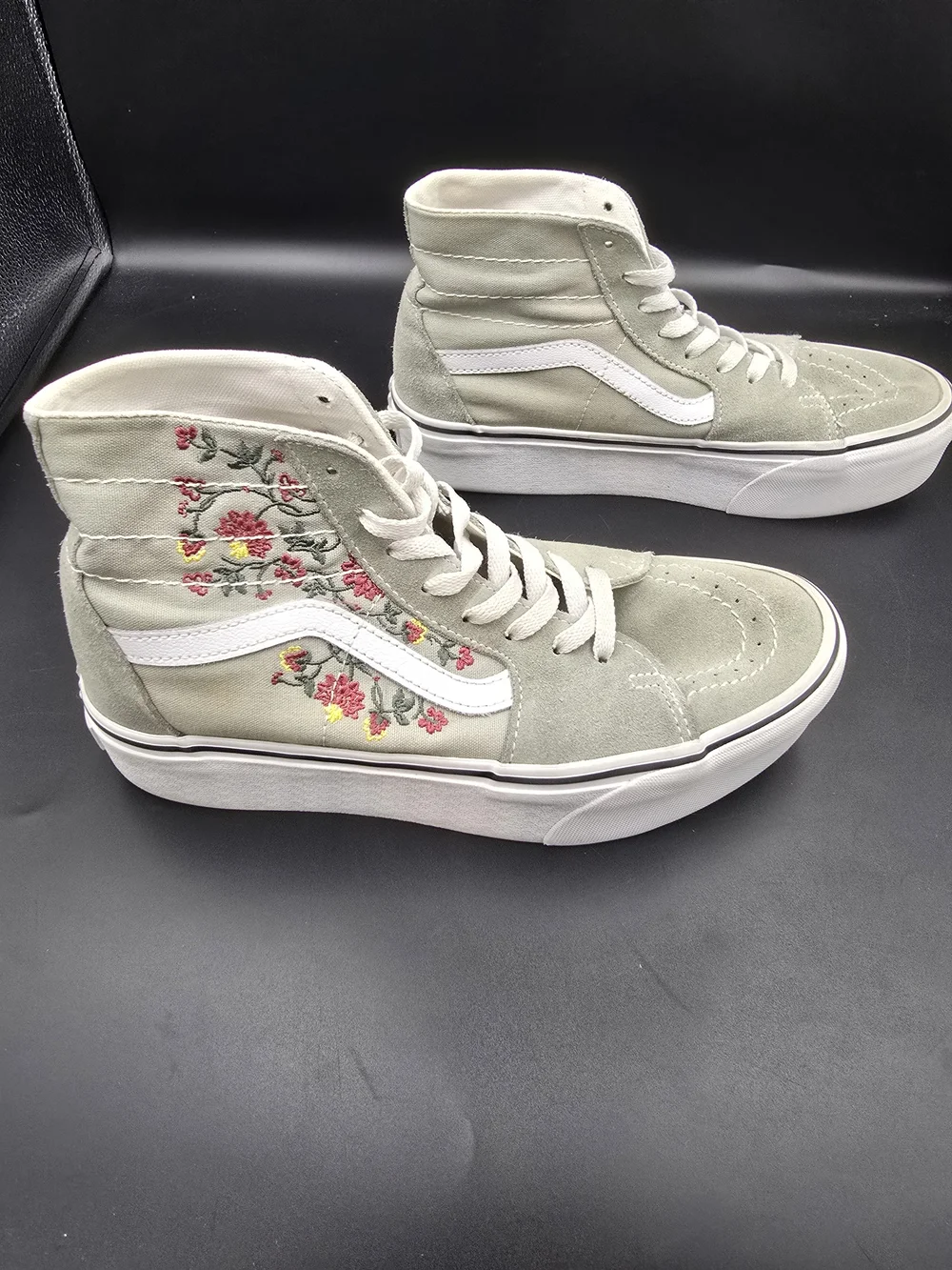 Vans Sk8-Hi High Top Sneakers in Light Gray/White